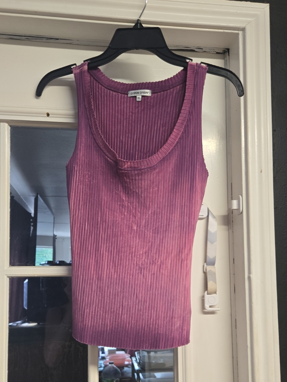 Cotton Citizen Ribbed Scoop Neck Tank in Plum